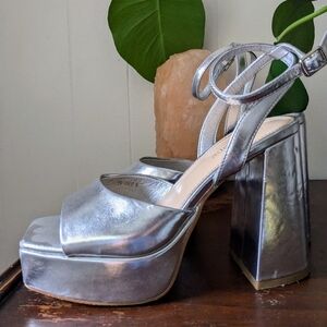 Silver Platform Heels